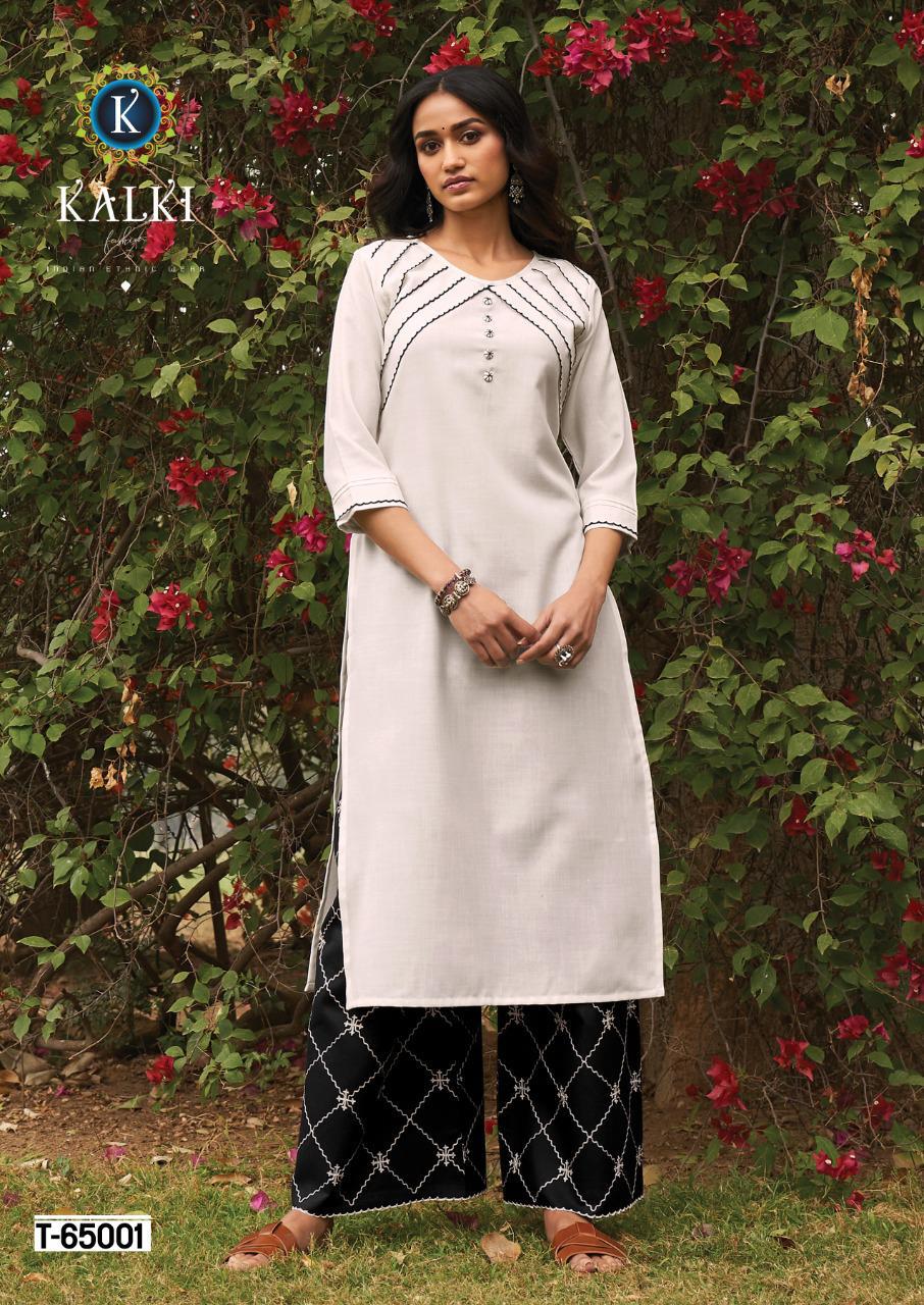 Kalki Mirrow 12 Fancy Casual Wear Pure Cotton Kurti With Bottom Collection