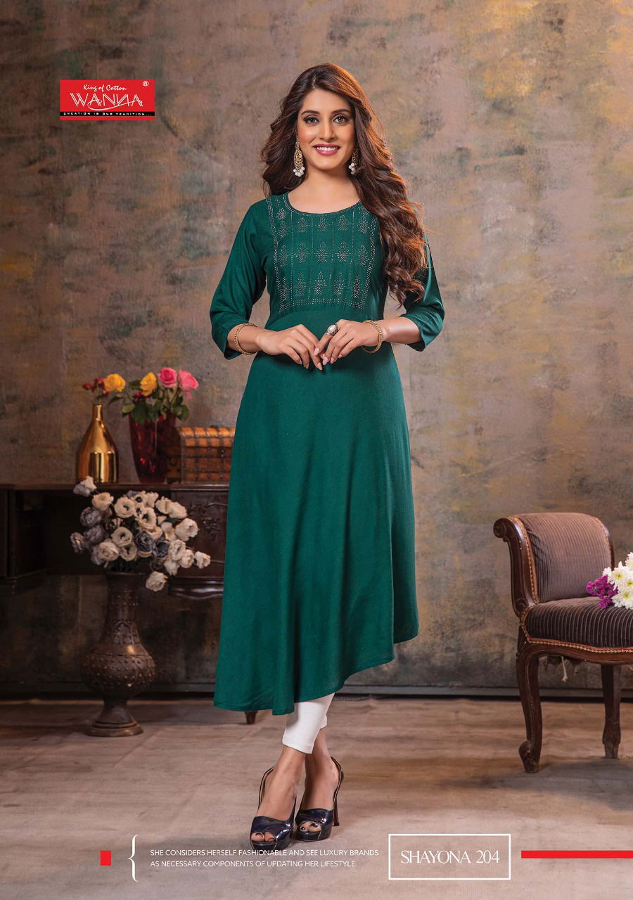 Wanna Shayona 2 Ethnic Wear Rayon Designer Kurti Collection