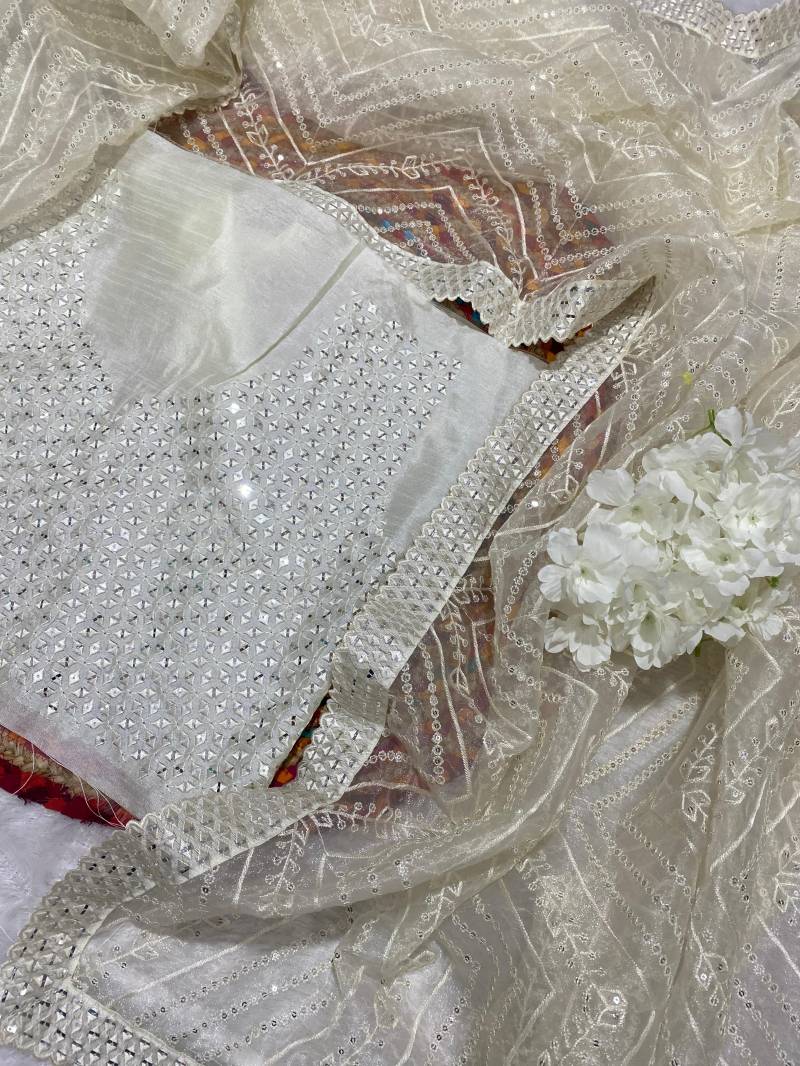 Vt 6030 T Organza Sequence Thread Work Saree Wholesale Suppliers In Mumbai