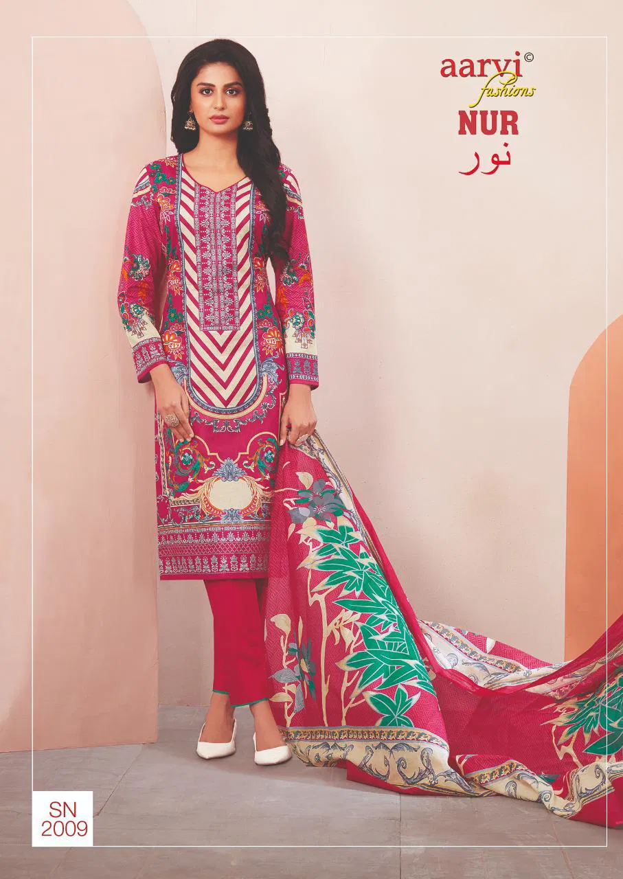 Aarvi Fashion Nur 2 Karachi Cotton Dress Material Collection
