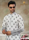 Grey Color Outluk Wedding Vol 48 Pure Silk Fabric With Embroidery Work Mens Wear Kurta Payjama W4803 