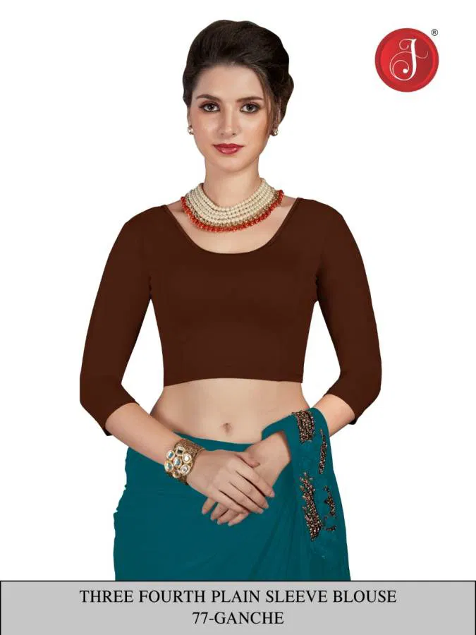 Jelite Latest Circle Neck With Three Fourth Hand Pain Blouse Collection 