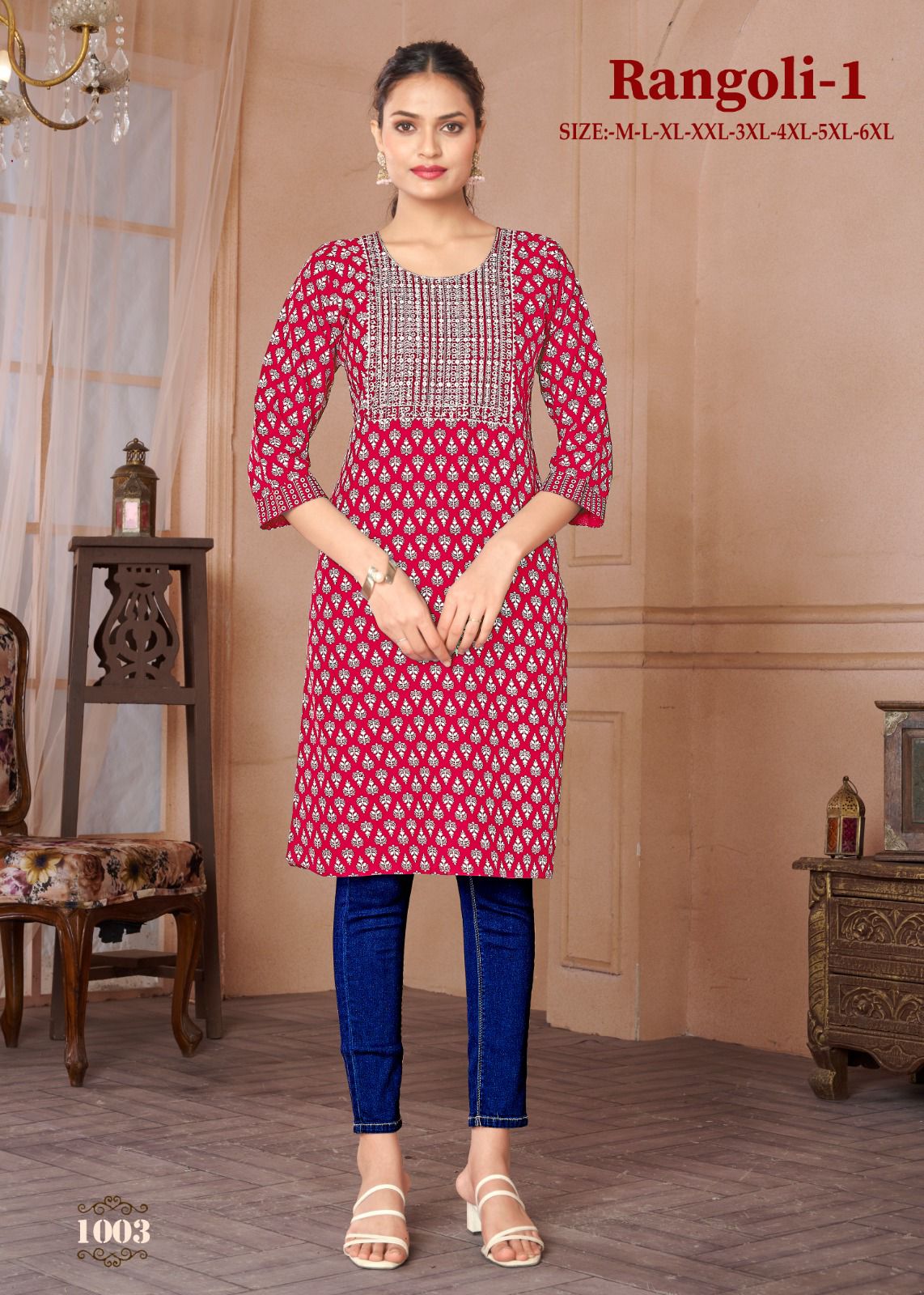 Rangoli By Sangeet Rayon Gold Khadi Printed Kurtis Wholesale Market In Surat