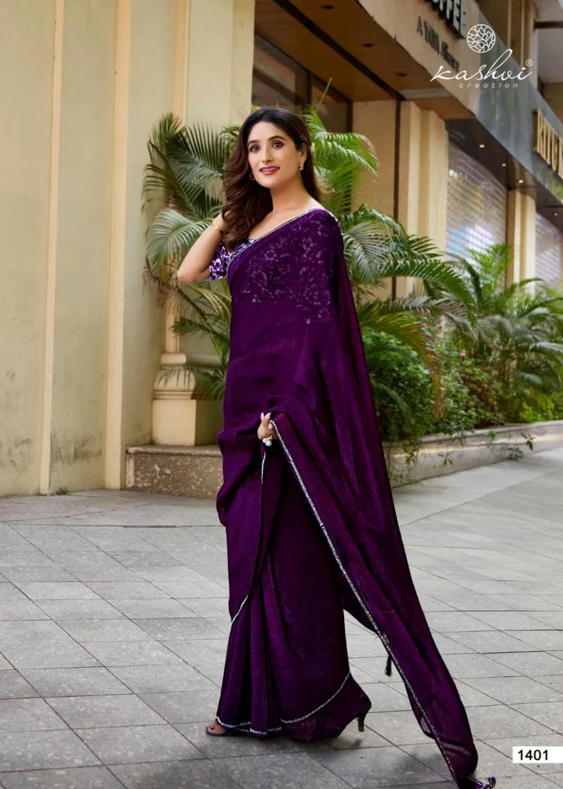 Neel Vol 14 By Kashvi Mono Satin With Swarovski Work Saree Wholesale Market In Surat