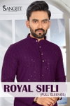 Sangeet Royal Sifli Full Sleeves Rayon Surat Mens Long Kurta Wholesale Market 
