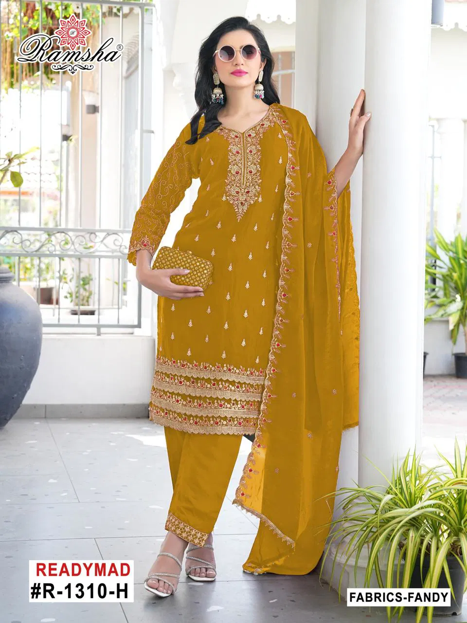 R 1310 Nx By Ramsha Fandy Pakistani Readymade Suits Exporters In India