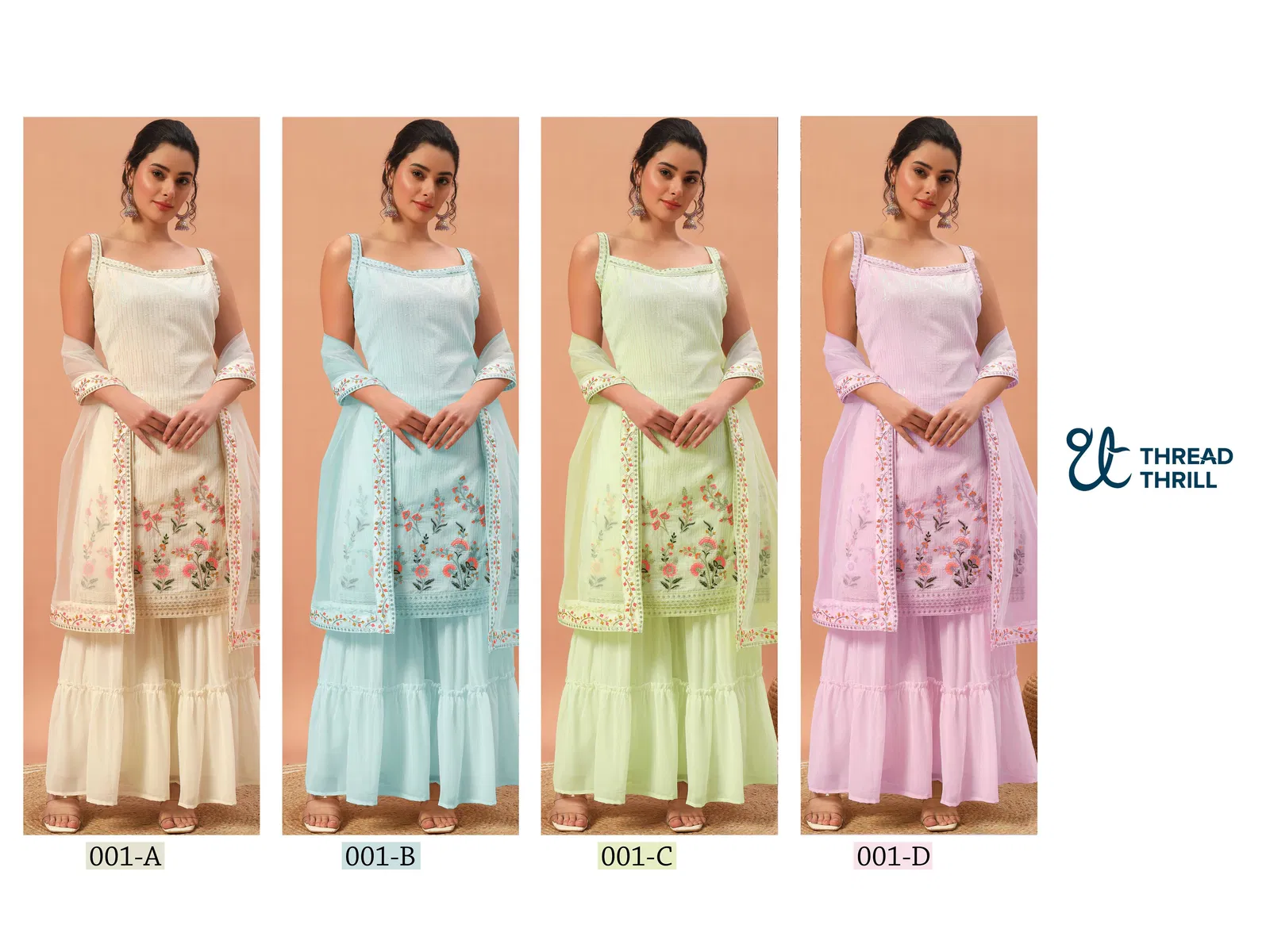 Tt 001 A to D Georgette Readymade Suits Wholesale Shop In Surat