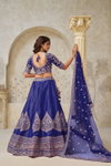 Purple Colour Silk With Leaf Embroidery Work Lahenga With Blouse Dupatta Exporters In India KF 2144
