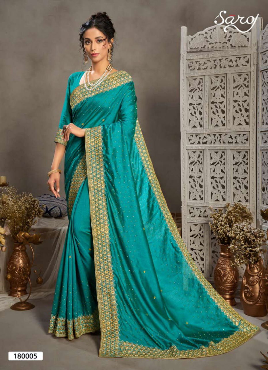 Saroj Kala Nidhi Vichitra Silk Latest Heavy Designer Festive Wear Fancy Silk Sarees Collection
