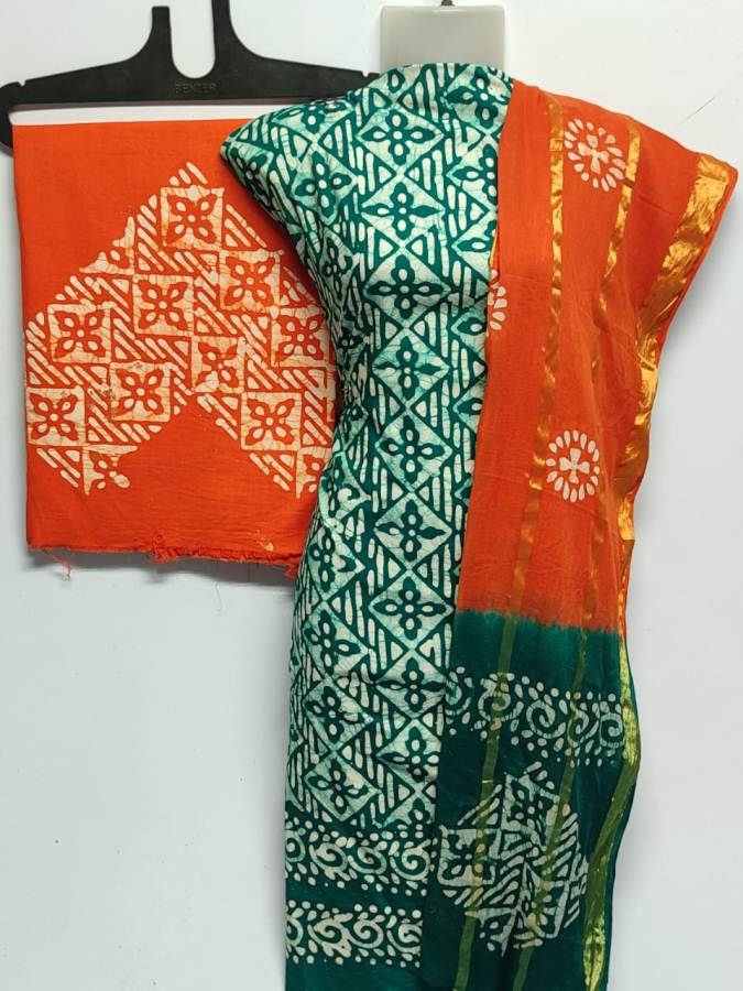 Latest Pure Cotton Bandhani Print Dress Material Collection 