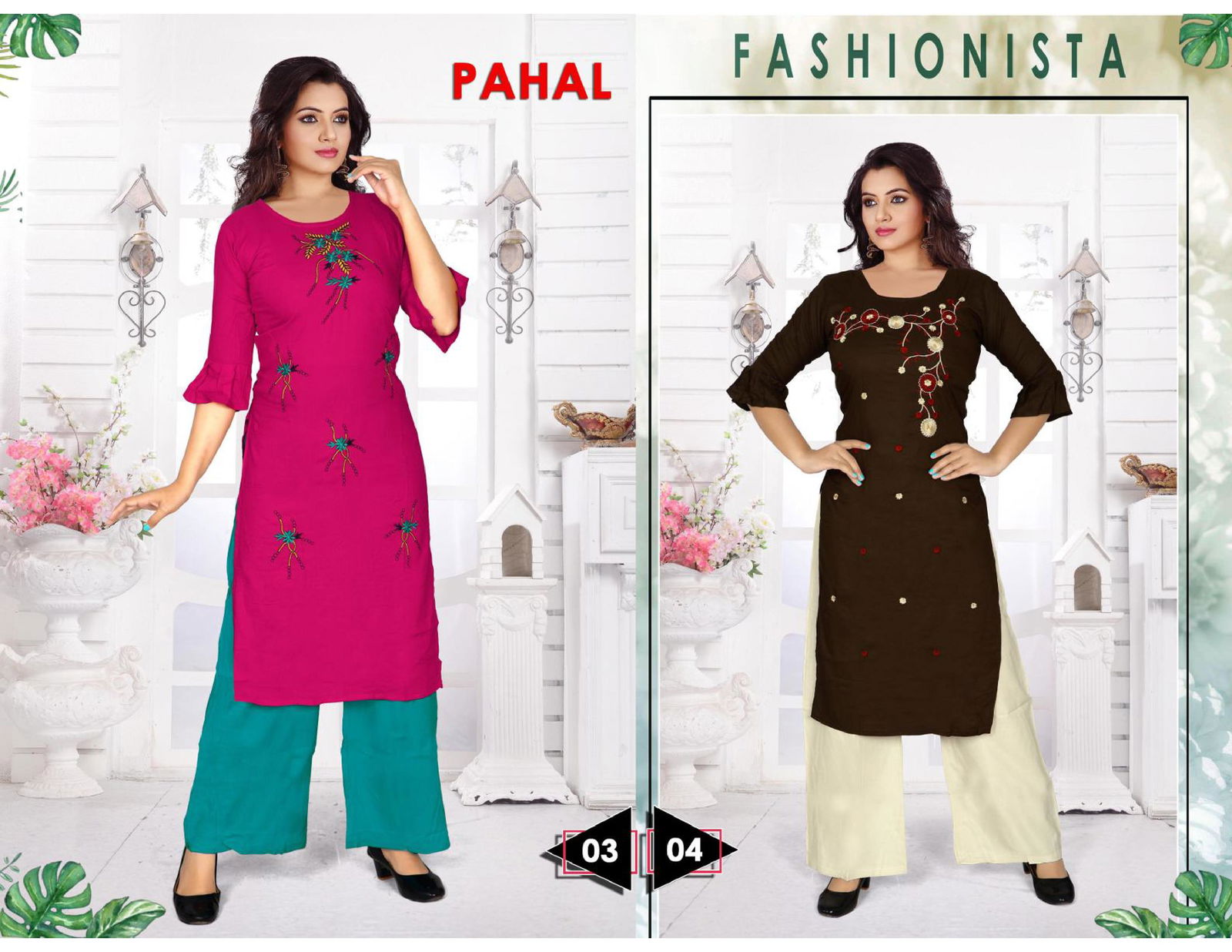 Pahal 2 Festive Wear Designer Rayon Printed Ethnic Wear Kurti With Bottom Collection
