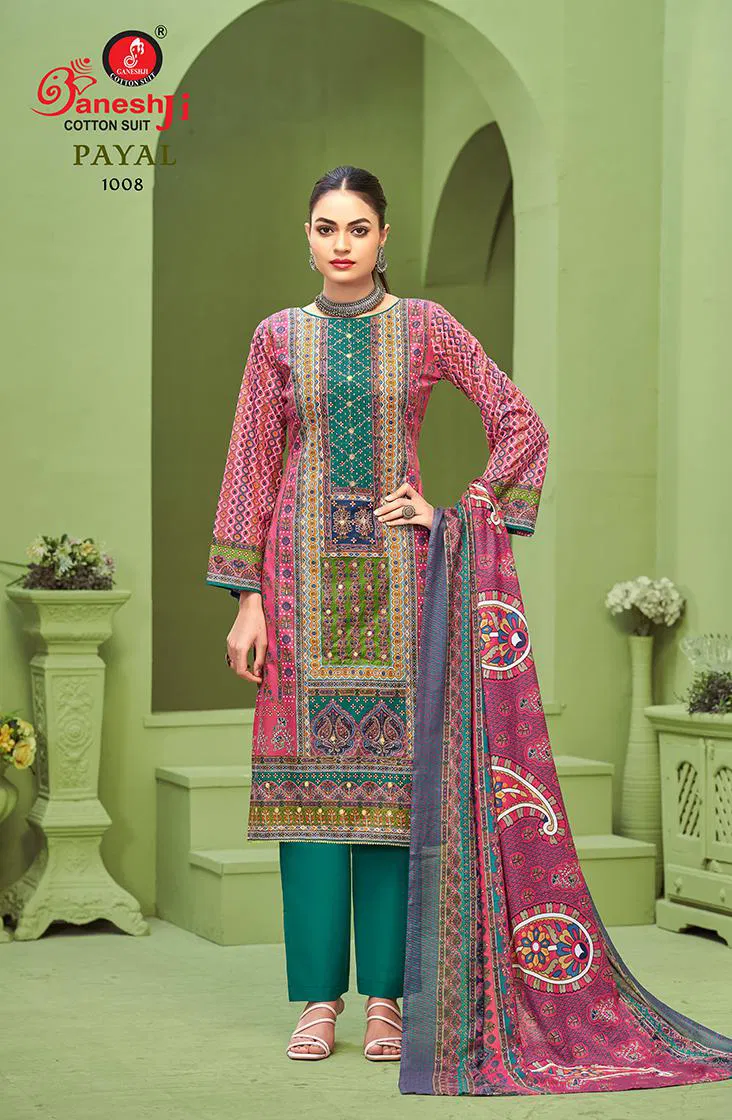 Payal Vol 1 By Ganeshji Karachi Cotton Printed Dress Material Wholesale In India
