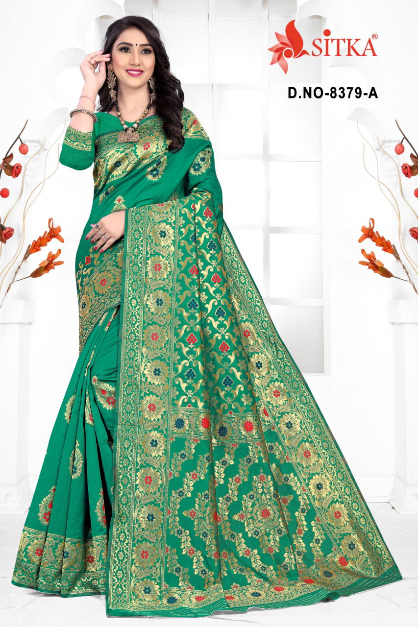 Haytee Lilly 8379 Exclusive Designer Festive Wear Handloom Cotton Silk Saree Collection