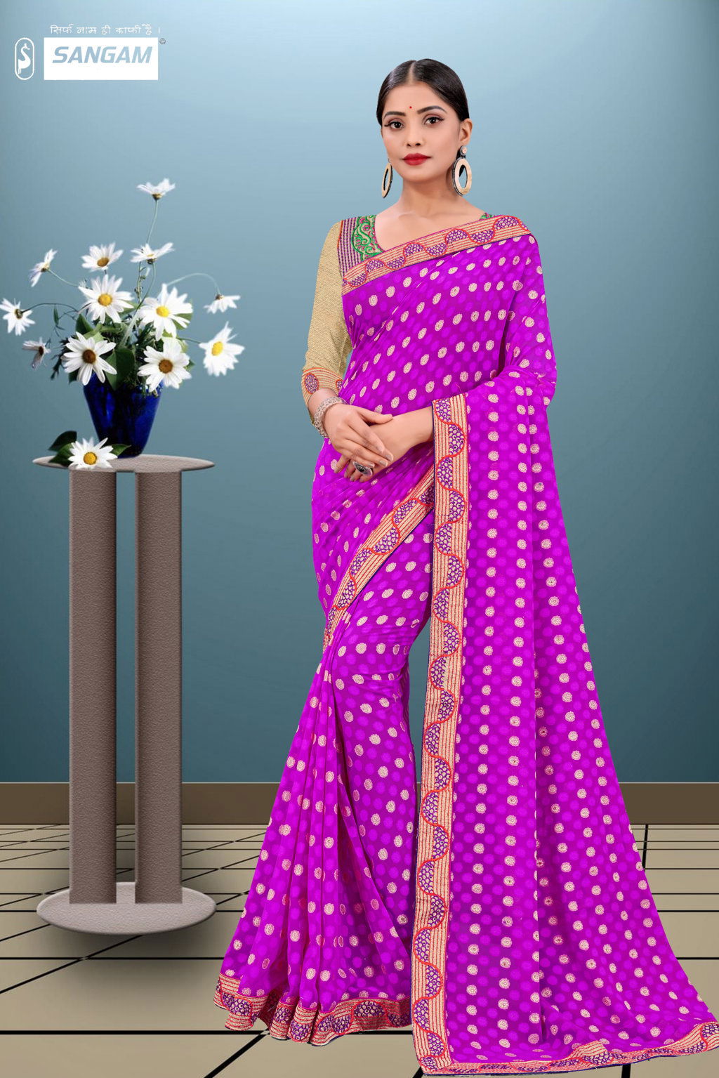 Sangam Pihu Latest Fancy Designer Casual Wear Georgette Sarees Collection
