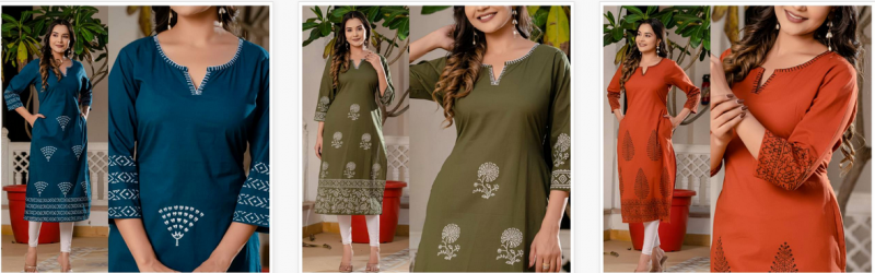 Tanyaa P 220 Cambric Cotton Printed Kurti Wholesale Market In Surat
