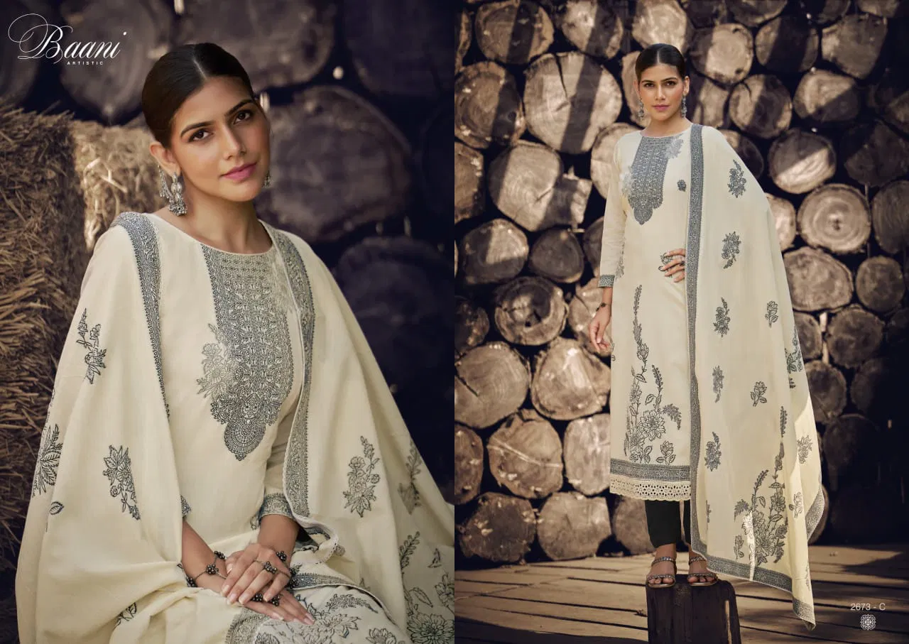Baani by Sargam Pure Cotton Embroidery Surat Salwar Suit In India 
