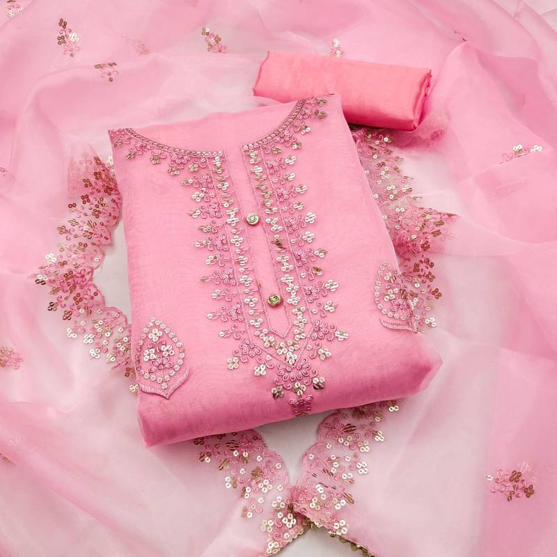 Color Set 9016 Organza Silk Fancy Dress Material Wholesale Price In Surat