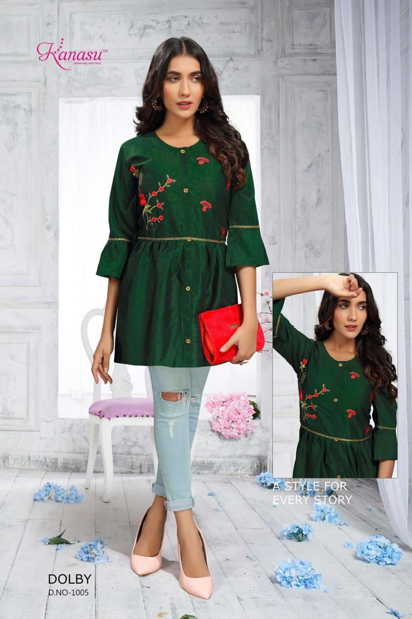 Kanasu Dolby Casual Daily Wear Rayon Designer Western Top Collection