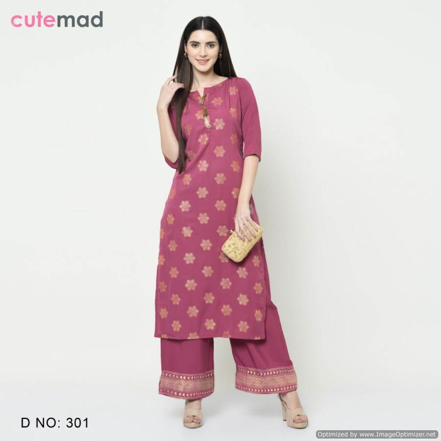 Cutemad 3 Heavy Fancy Wear American Crape Printed  Kurti With Bottom