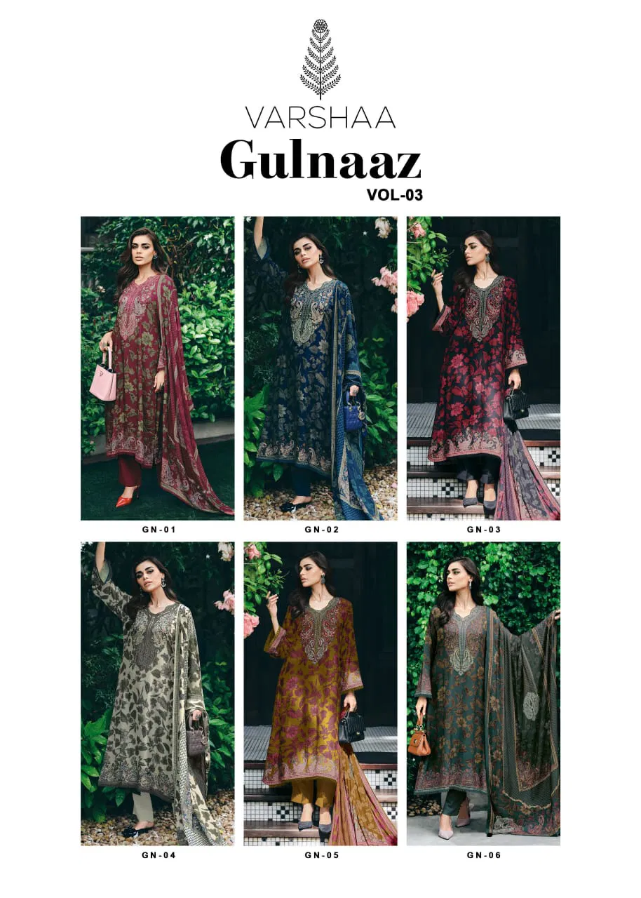 Gulnaaz Vol 3 By Varsha Muslin Designer Salwar Suits Wholesalers In Delhi
