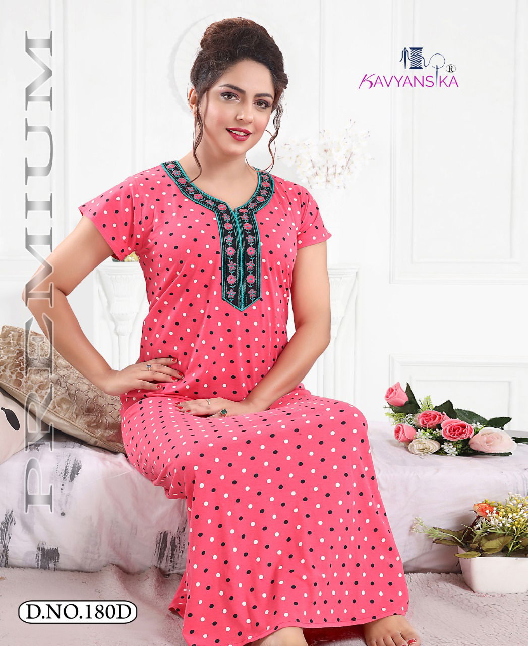Kavyansika Premuim 180 Night Wear Hosiery Cotton Printed Nighty Collection
