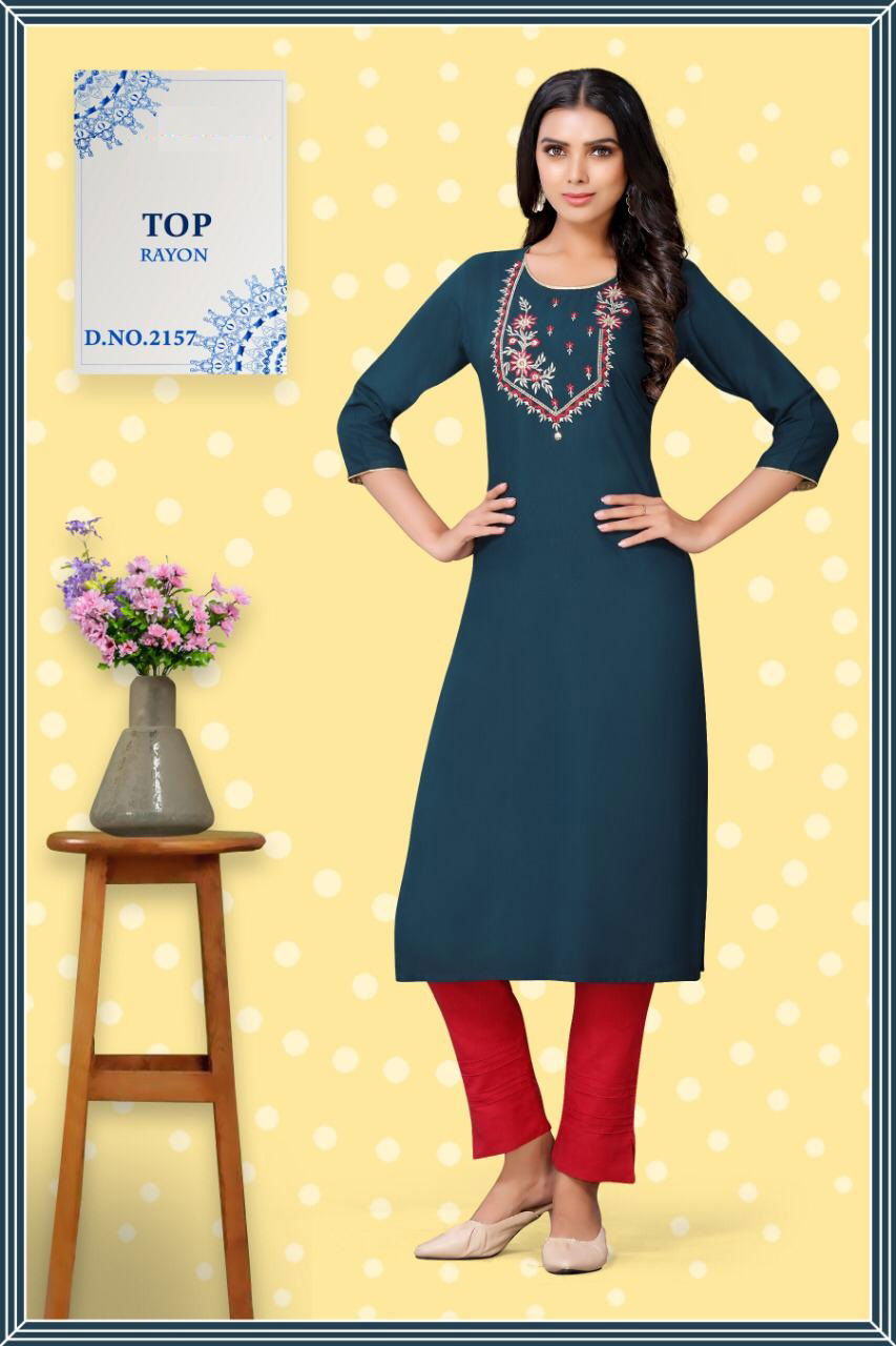 Sakhi 1 Latest Fancy Designer Rayon Ethnic Wear Designer Kurtis Collection
