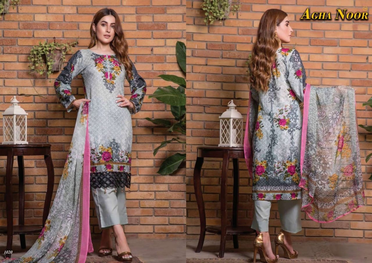 Agha Noor 2 Latest Fancy Designer Casual Wear Karachi Dress Materials Collection
