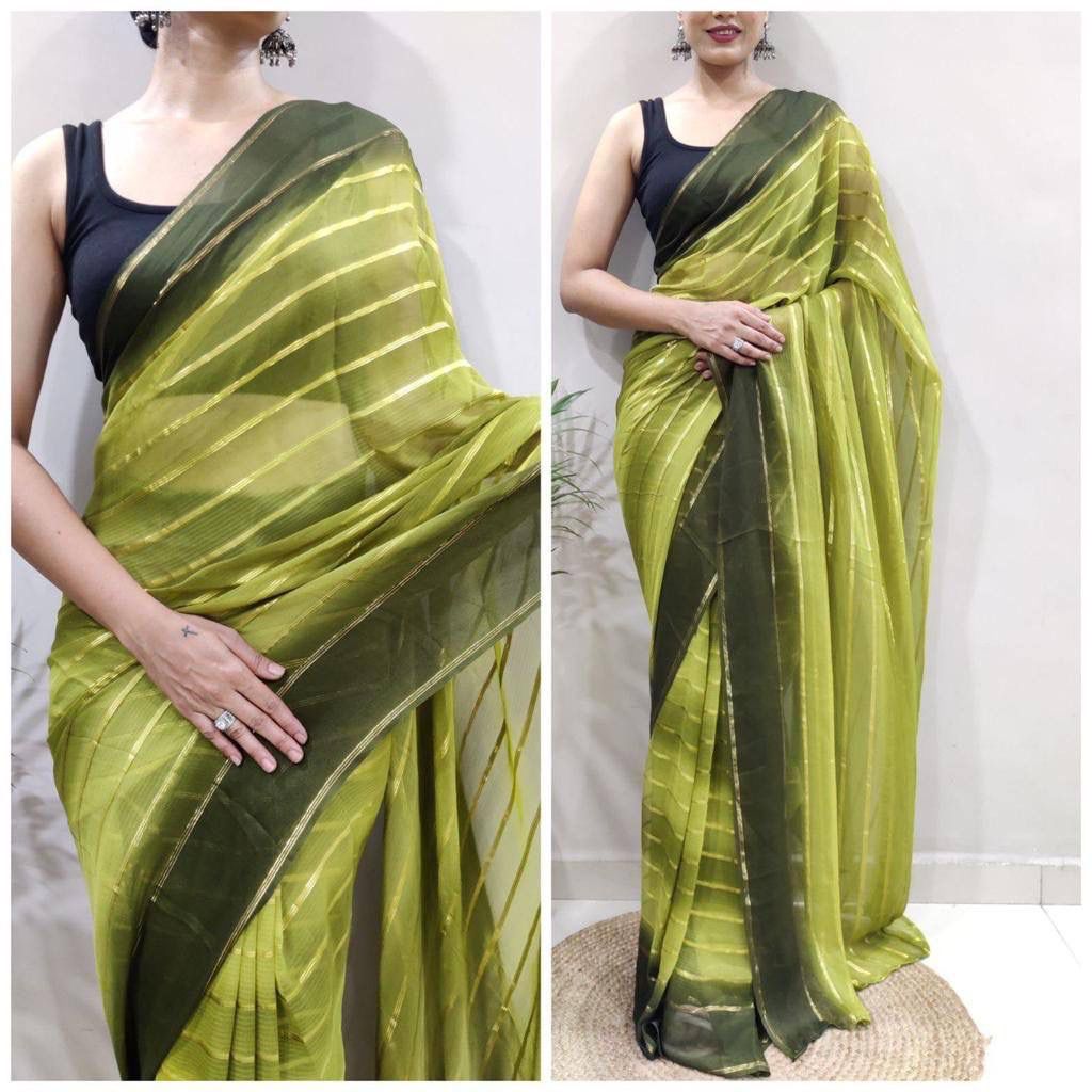 Sf 622 Faux Georgette Party Wear 1 Minute Readymade Saree Suppliers In India
