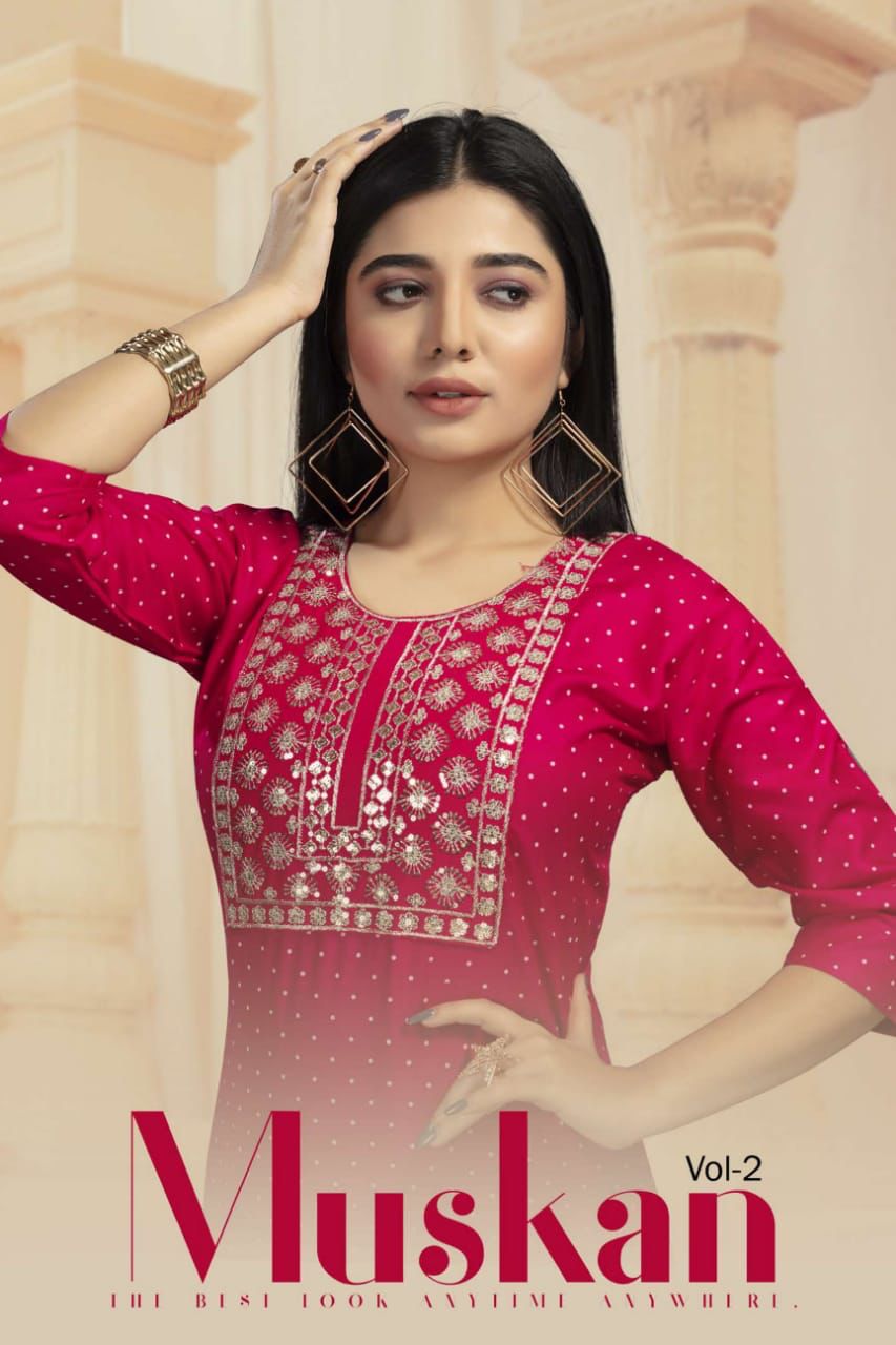 Beauty Queen Muskan 2 Casual Daily Wear Rayon Designer Kurti Collection