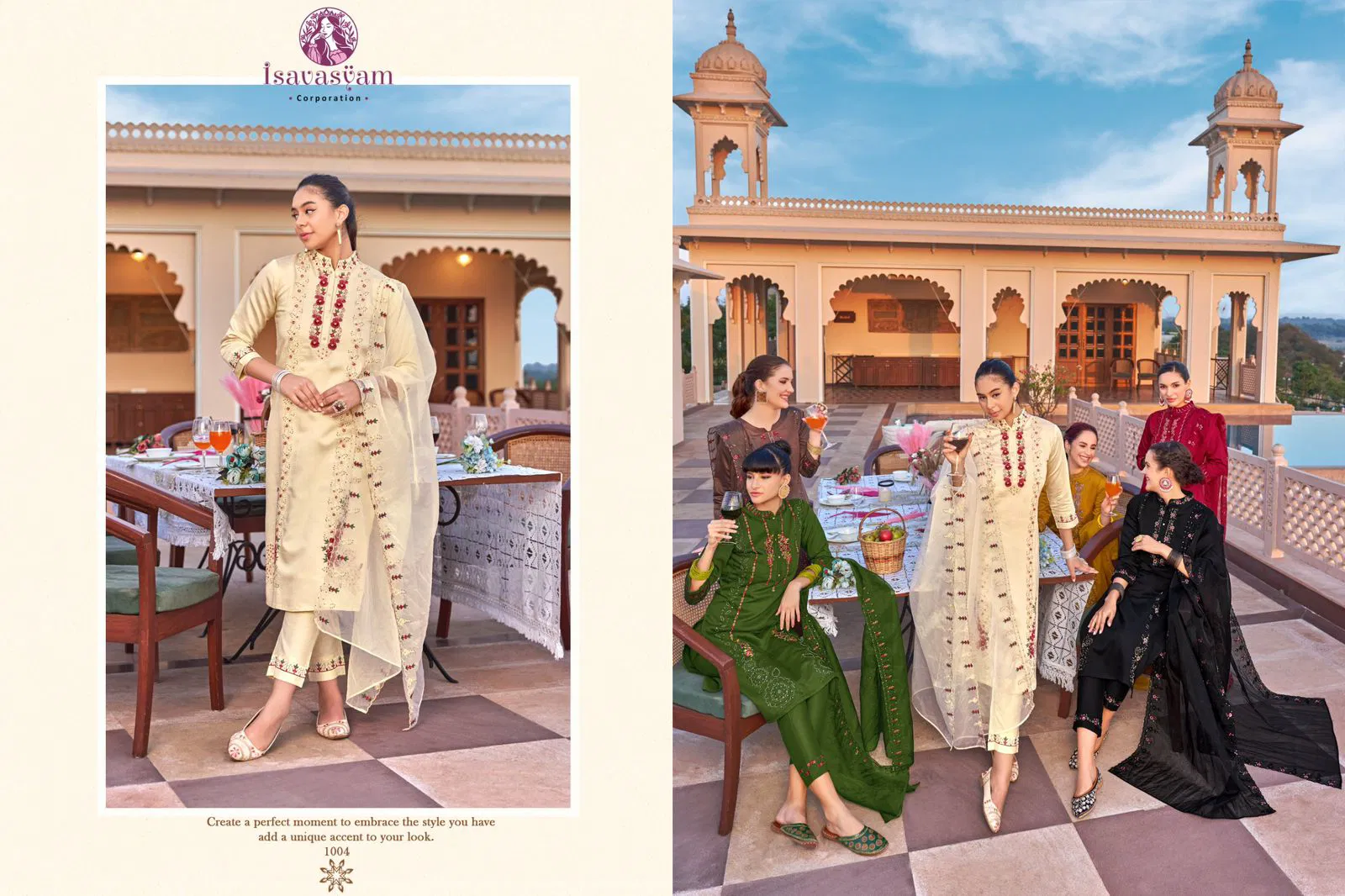 Armani By Isavasyam 1001 To 1006 Series Wholesale Kurti With Bottom Dupatta in India