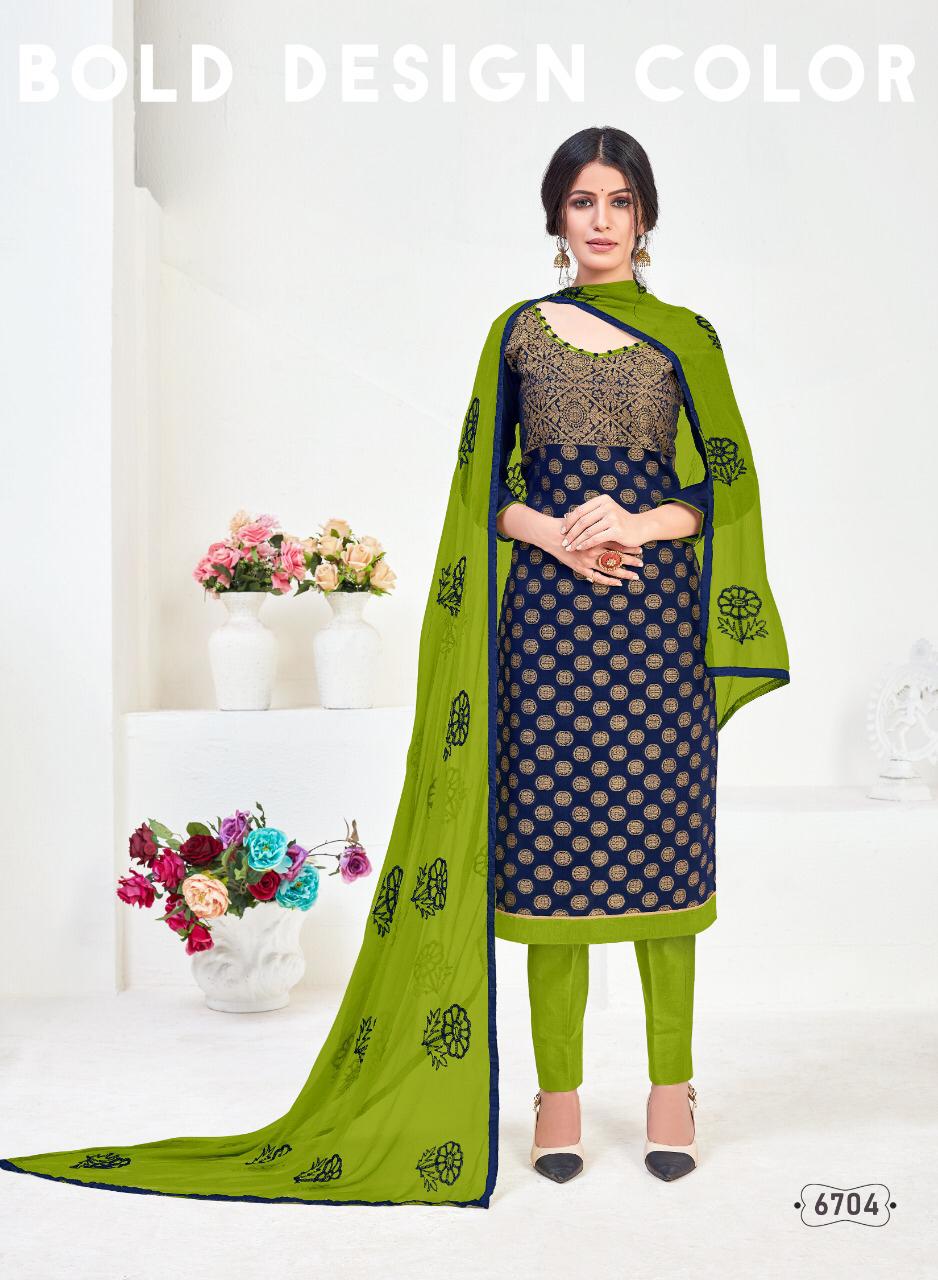 Silky 67 Latest Festival Wear Banarasi Jacquard With Santoon Inner and Nazneen Chain With Lace Dupatta 