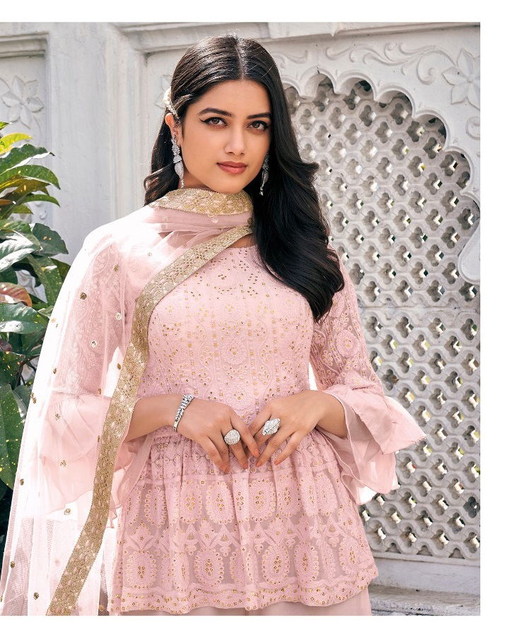 zaveri western wear 1023 festive wear viscose georgette embroidery salwar kameez collection