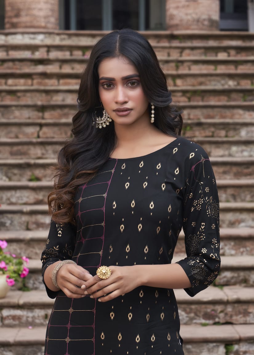 Banwery Colourbar Latest Fancy Heavy Foil Print Ethnic Wear Designer Kurtis Collection
