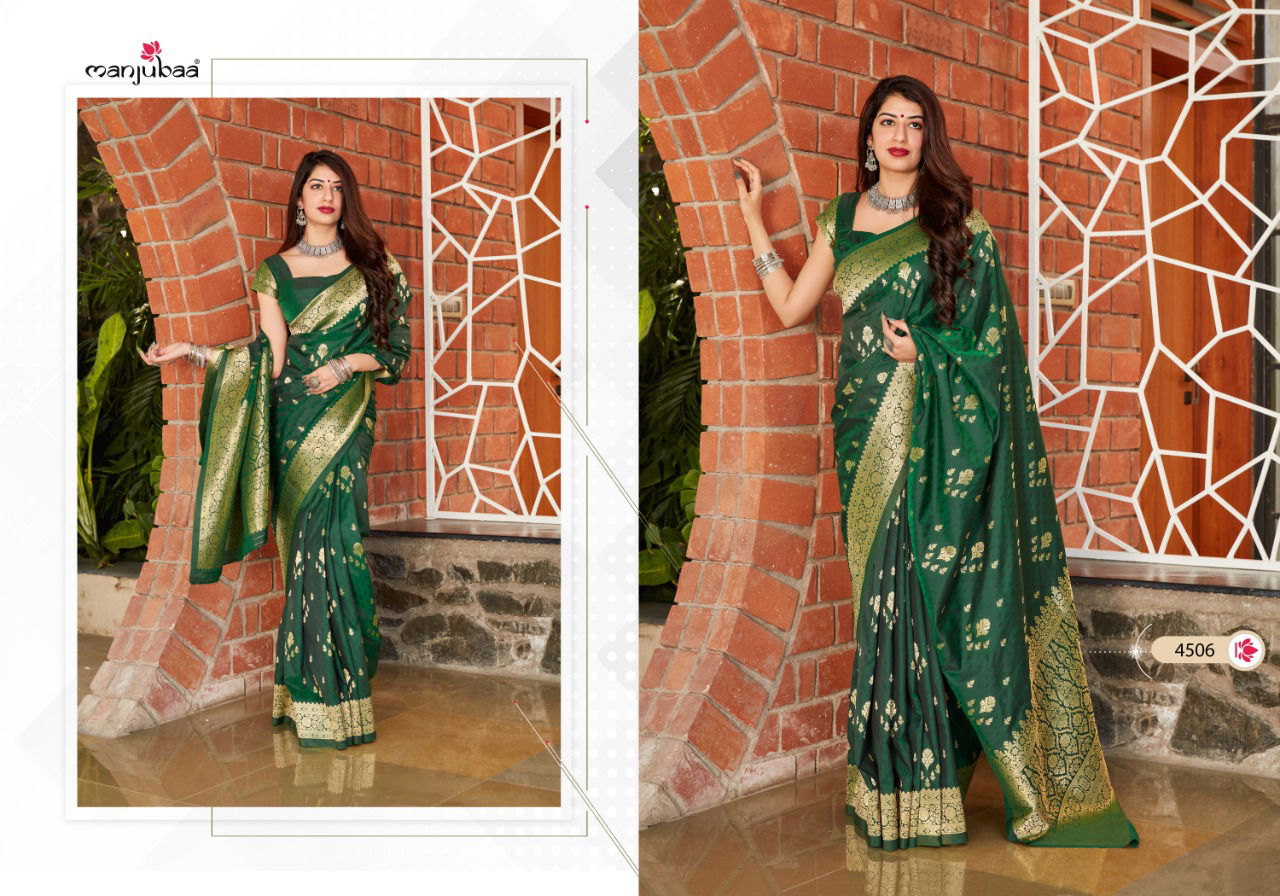 Manjubaa Maahi Latest fancy Heavy Silk Festive Wear Soft silk weaving Sarees Collection