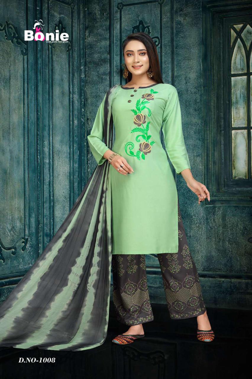 Bonie Hemani Fancy Ethnic Wear Kurtis With Palazzo With Dupatta Readymade Collection
