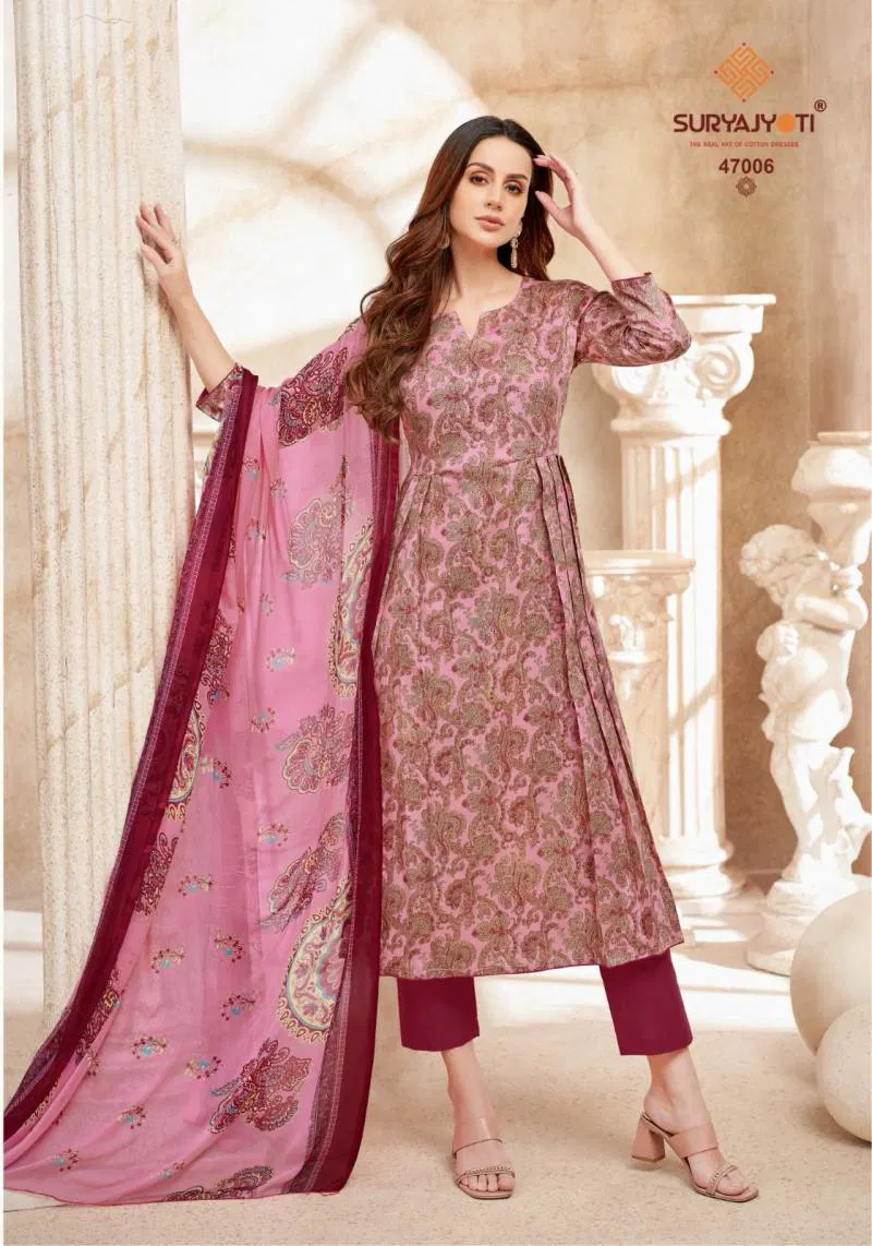 Naishaa Vol 47 By Suryajyoti Jam Satin Dress Material Wholesalers In Delhi