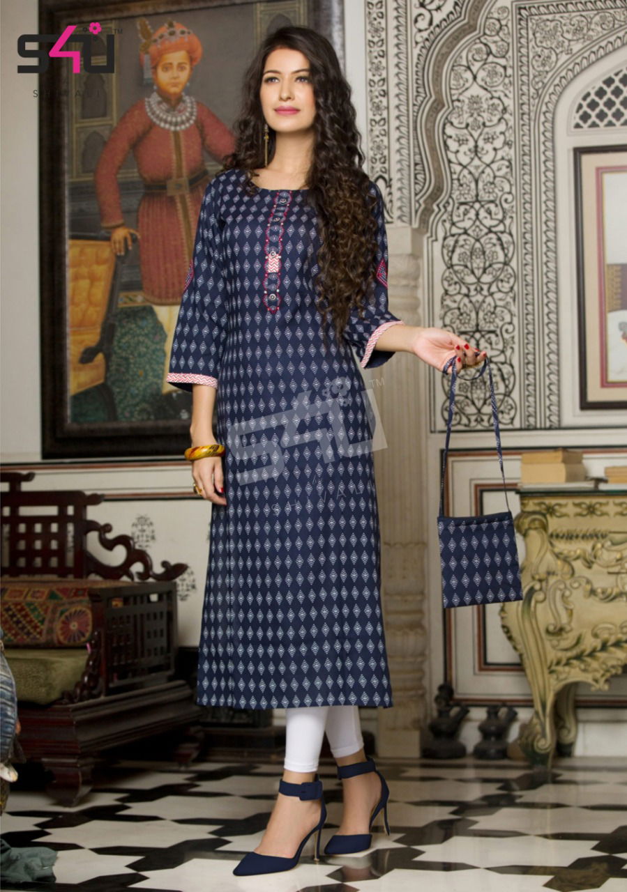 S4u Fyre 2 Latest Fancy Regular Casual Wear Printed Cotton Designer Kurtis Collection
