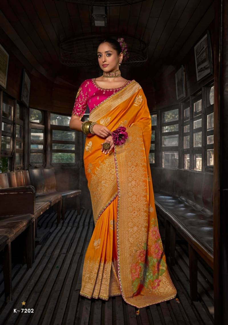 Krisha By Kira Viscous Silk Designer Wear Saree Surat Wholesale Market