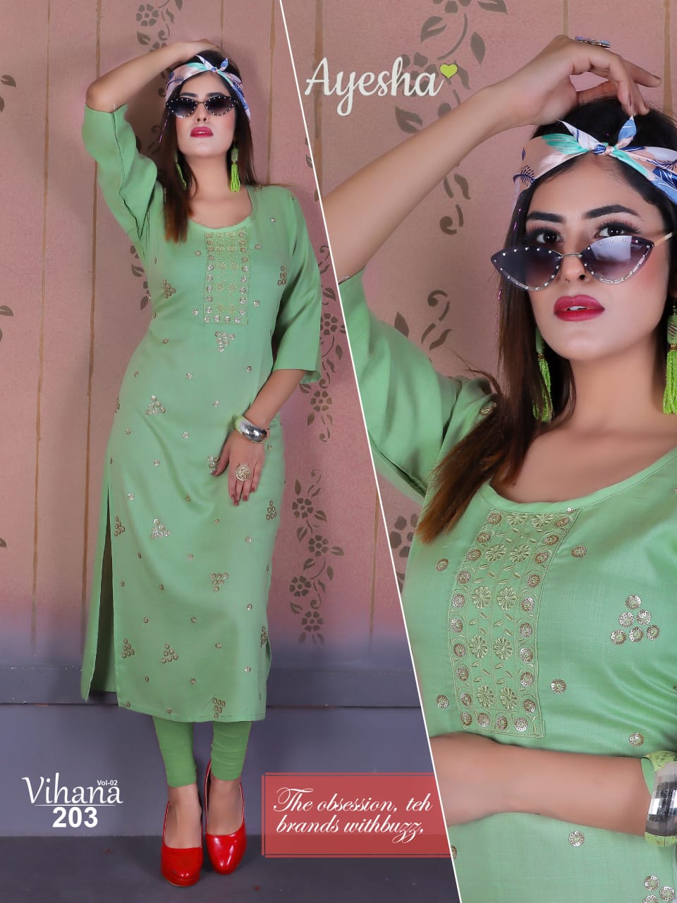 Ayesha Vihana 2 Latest Fancy Regular Casual Wear Rayon Designer Kurtis Collection
