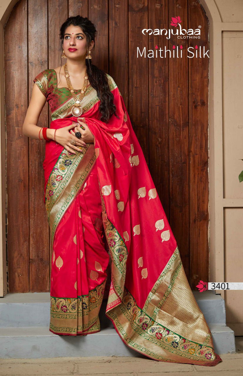 Manjubaa Maithili Silk Festive Wear Stylish Silk Saree Collection 