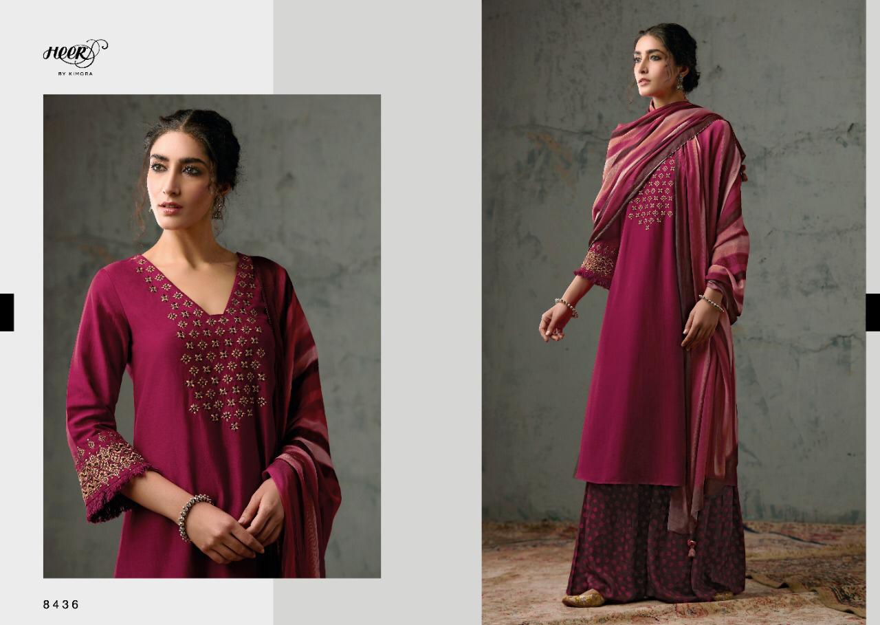 KIMORA BOONDH Latest Designer Fancy Festive Wear Pure Finest Cotton Satin With Embroidery on Neckline And Sleeves Salwar Suit Collection