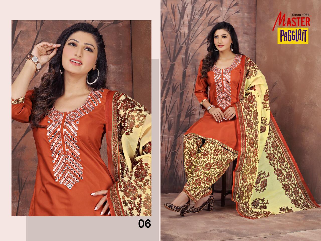 Master Pagglait Latest Fancy Casual Regular Wear Readymade Cotton Printed salwar Suit Collection
