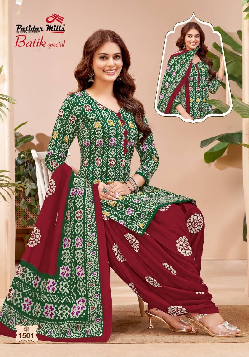 Batik Special Vol 15 By Patidar Cotton Dress Material Wholesale Price In Surat