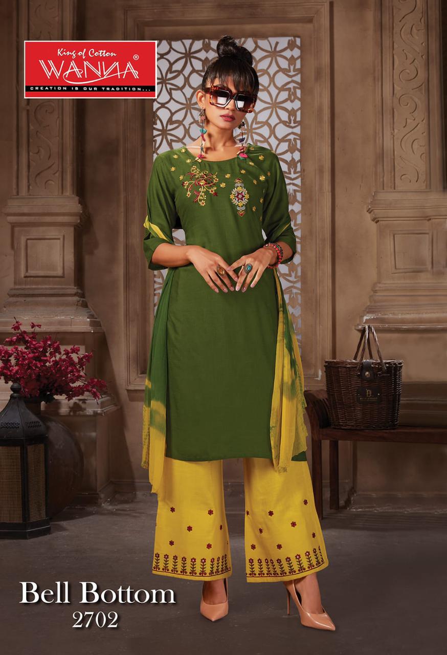 Wanna Bell Bottom Ethnic Wear Rayon Ethnic Wear Ready Made Collection
