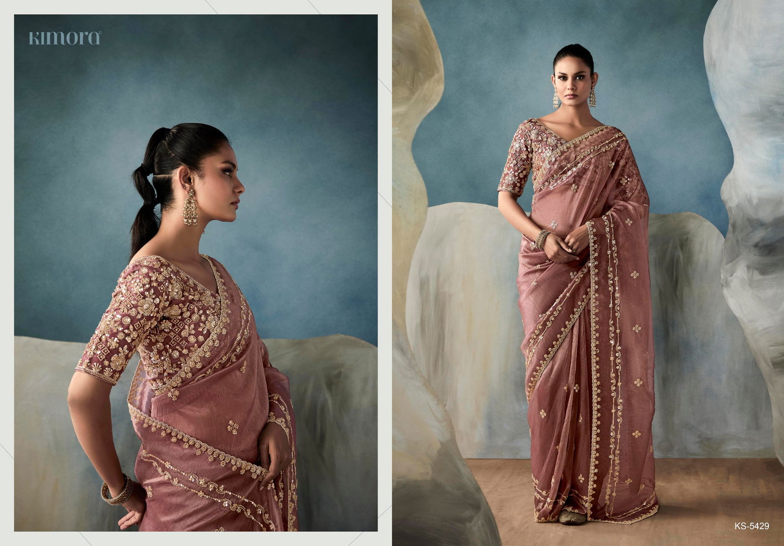 Iconic By Kimora Fancy Tissue Designer Saree Suppliers In India