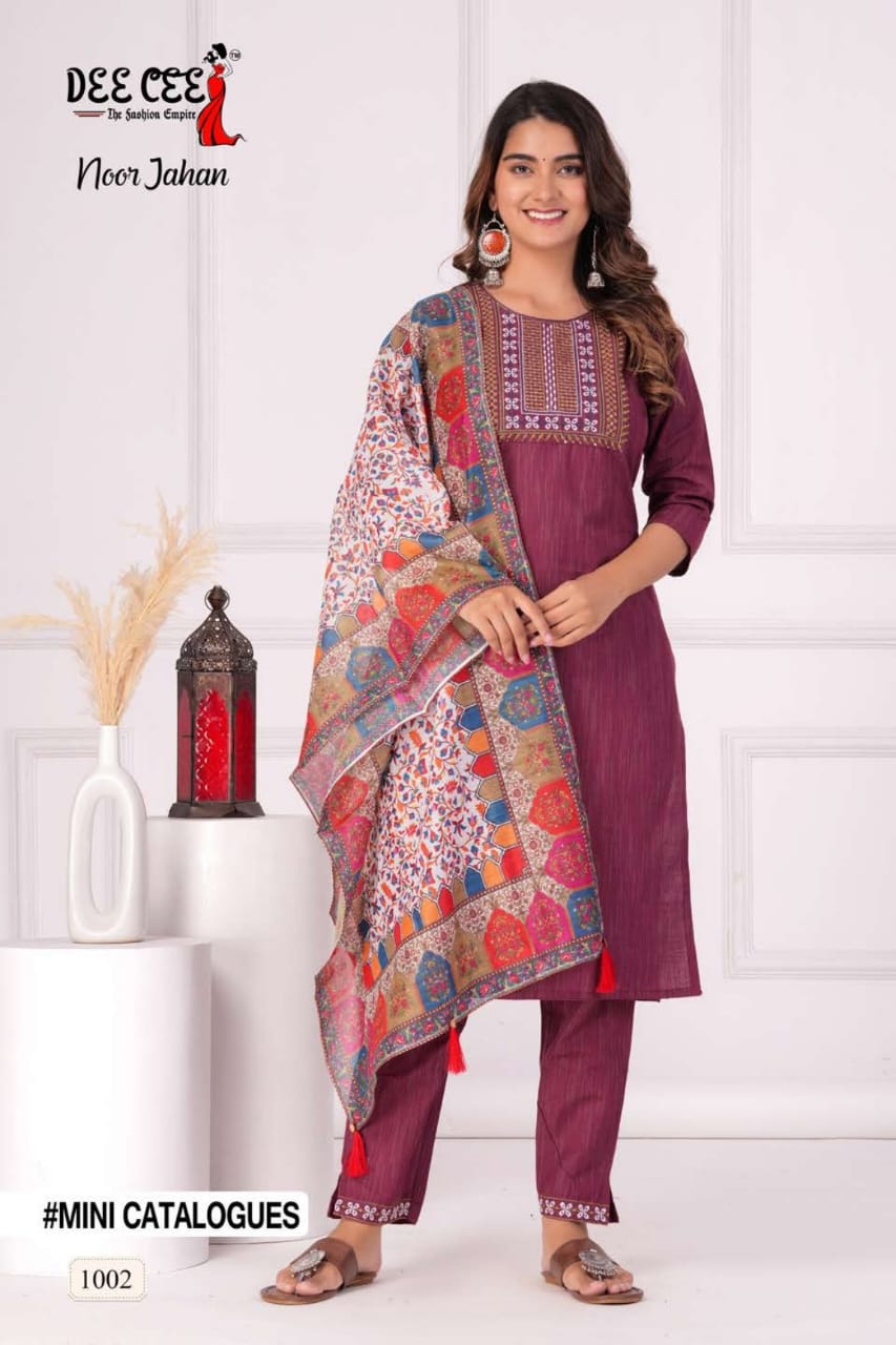 Noor Jahan By Deecee Cotton Kurti With Bottom Dupatta Catalog
