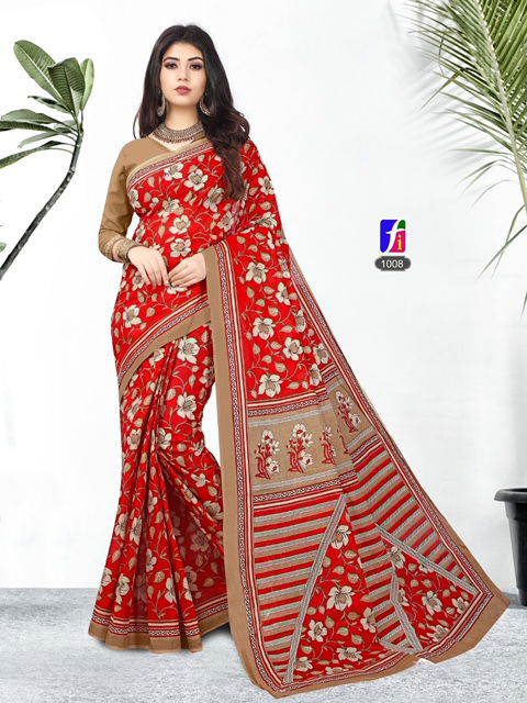 Ganesha Rashami New Collection Of Printed Pure Cotton Daily Wear Cotton Sarees Collection
