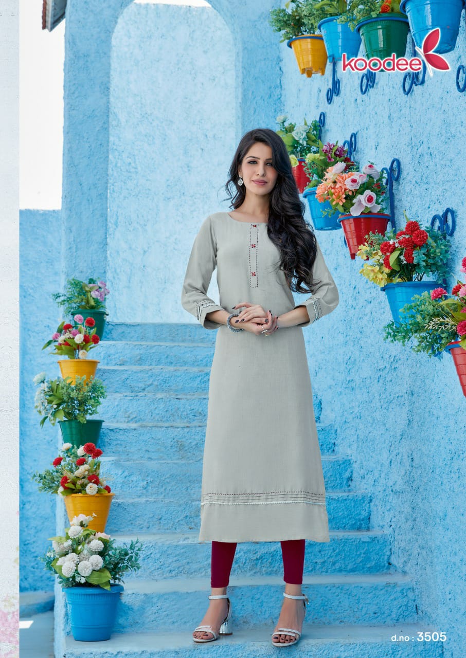 Koodee Kasata 1 Ethnic Wear Rayon Designer Stylish Fancy Kurtis Collection
