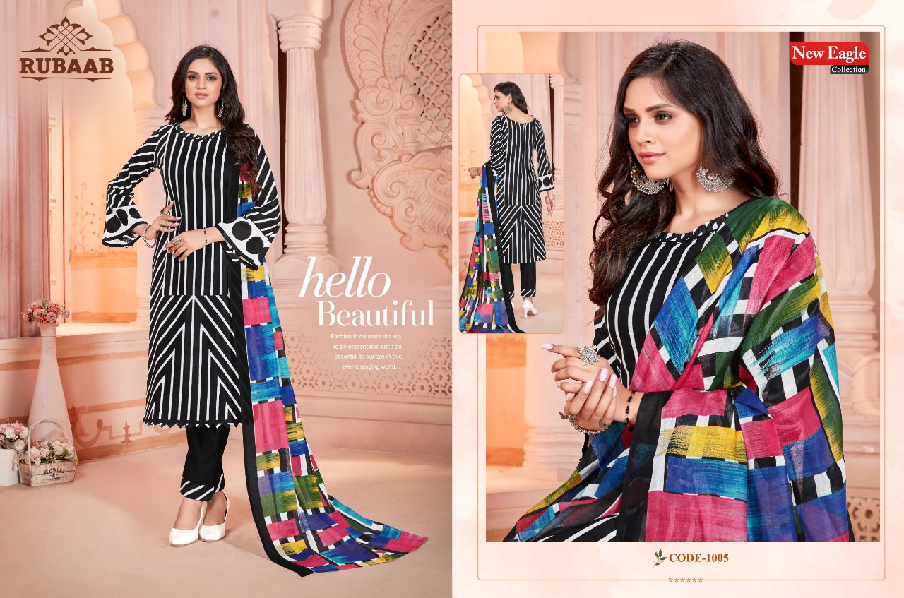 New Eagle Collection Rubaab 1 Casual Daily Wear Karachi Cotton Dress Material Collection