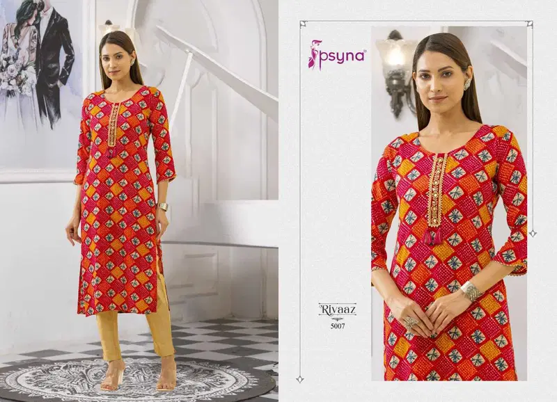 Rivaaz Vol 5 By Psyna Rayon Readymade Kurti Wholesale Price In Surat